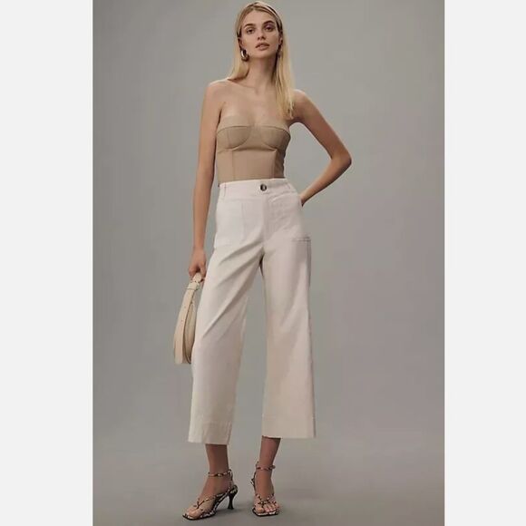 Maeve Pants - Anthropologie The Colette Cropped Wide-Leg Pants by Maeve